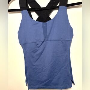 ALO Yoga Tank Midnight Blue Black Straps. Size 6